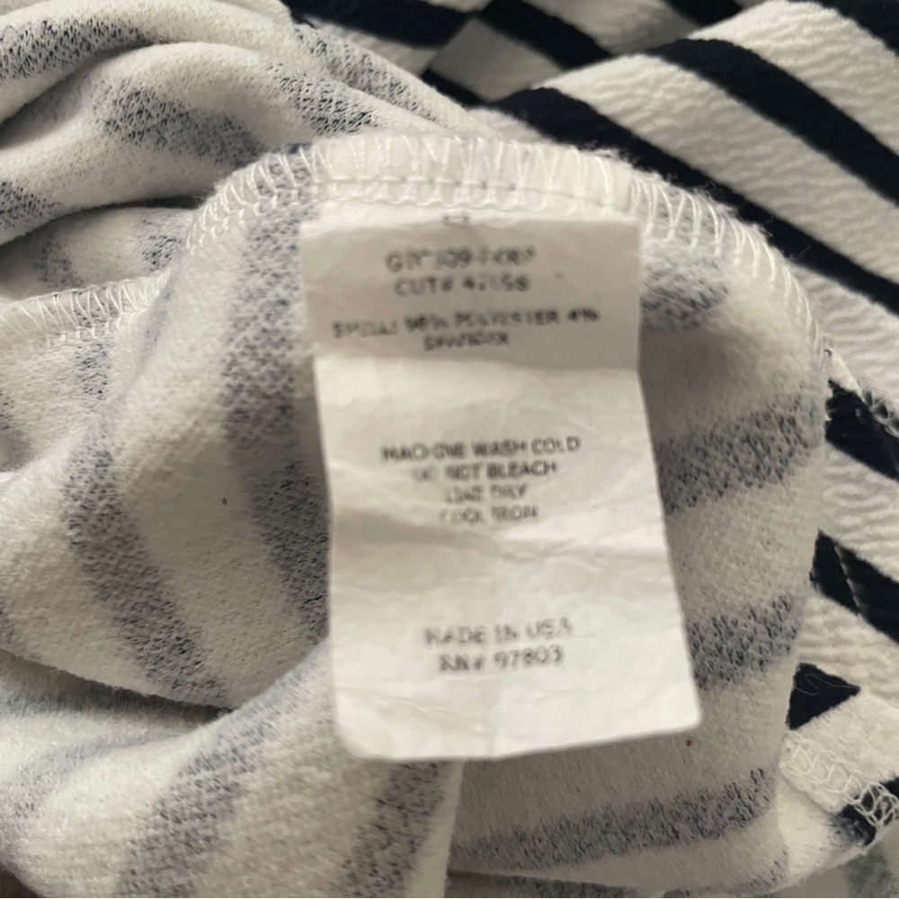 Green Envelope Black and White Stripe Top - Picture 2 of 7